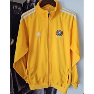 VTG Somali Football Federation Adidas Trefoil Soccer Track Jacket Yellow XL